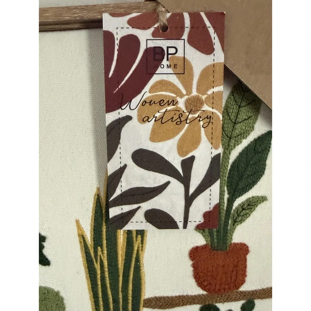 New BP Home Textile Embroidery Woven Wall Art Houseplant Decor 12